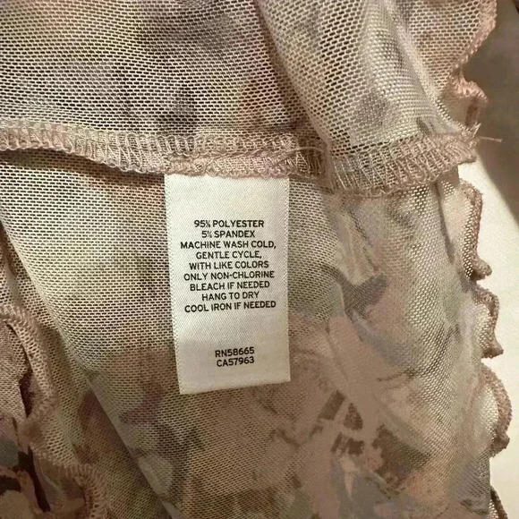 Open Edit Nordstrom Print Mesh Top pink painted floral size xs - Picture 4 of 4